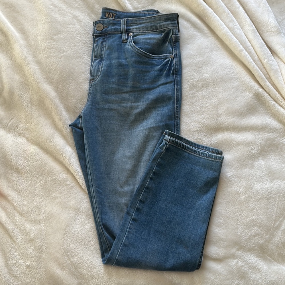 Kut High Rise Straight Leg Jeans